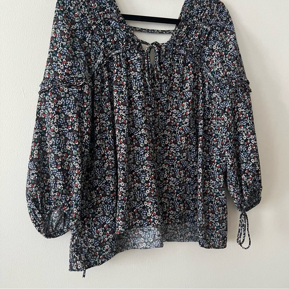 Derek Lam 10 Crosby Floral Print Cotton Blouse - Picture 4 of 8